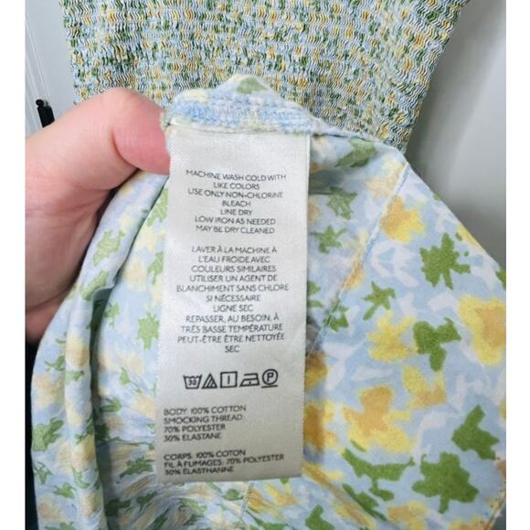 Free People $128 Lavender Daze Floral Smocked Drop Waist Midi Dress Size Large - Picture 9 of 10